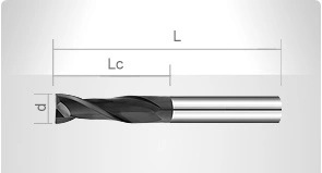 2 Flutes Solid Tungsten Carbide End Mills for Metal Cutting